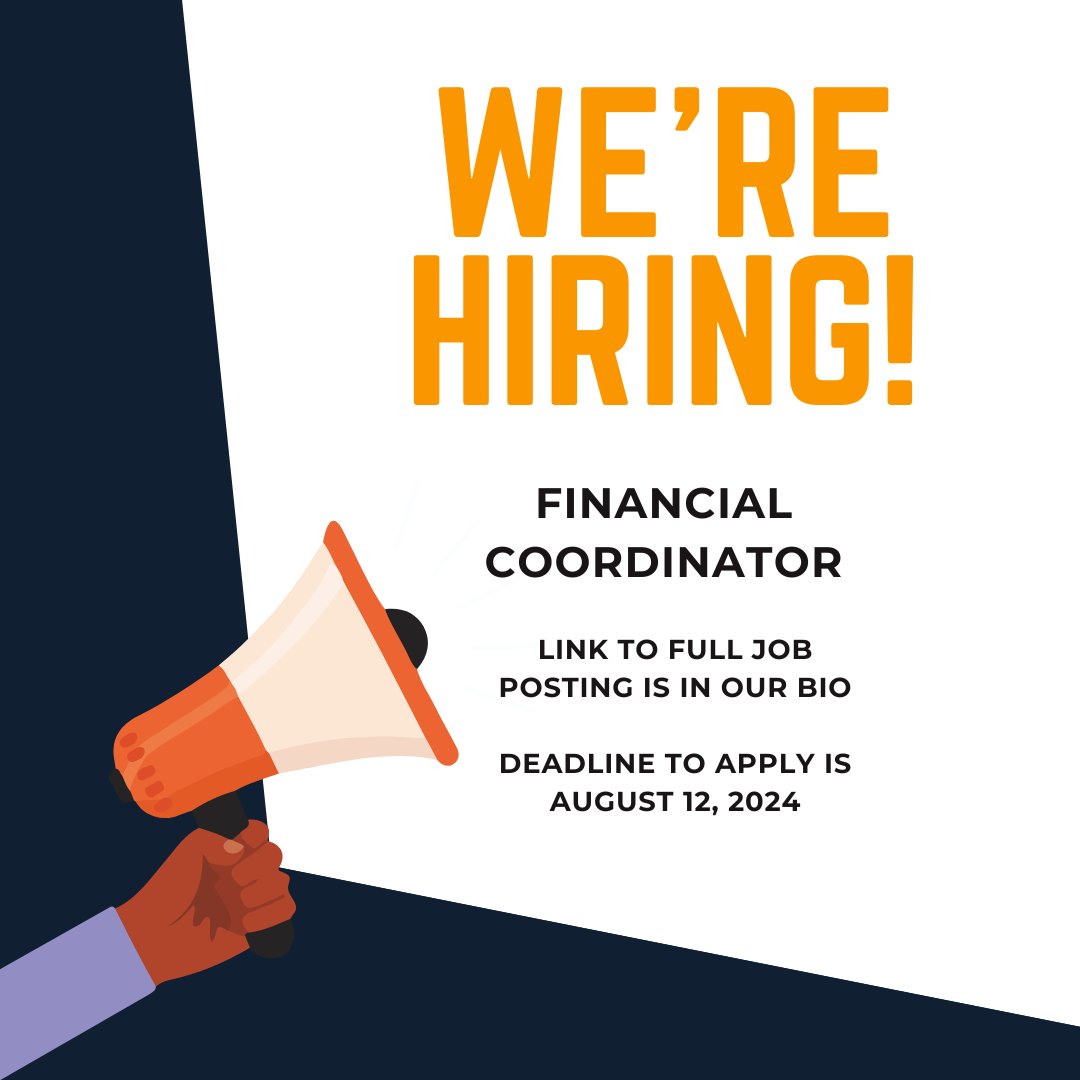 📢We’re hiring a Financial Coordinator!

The link to the full job posting and instructions for applying are in our bio.