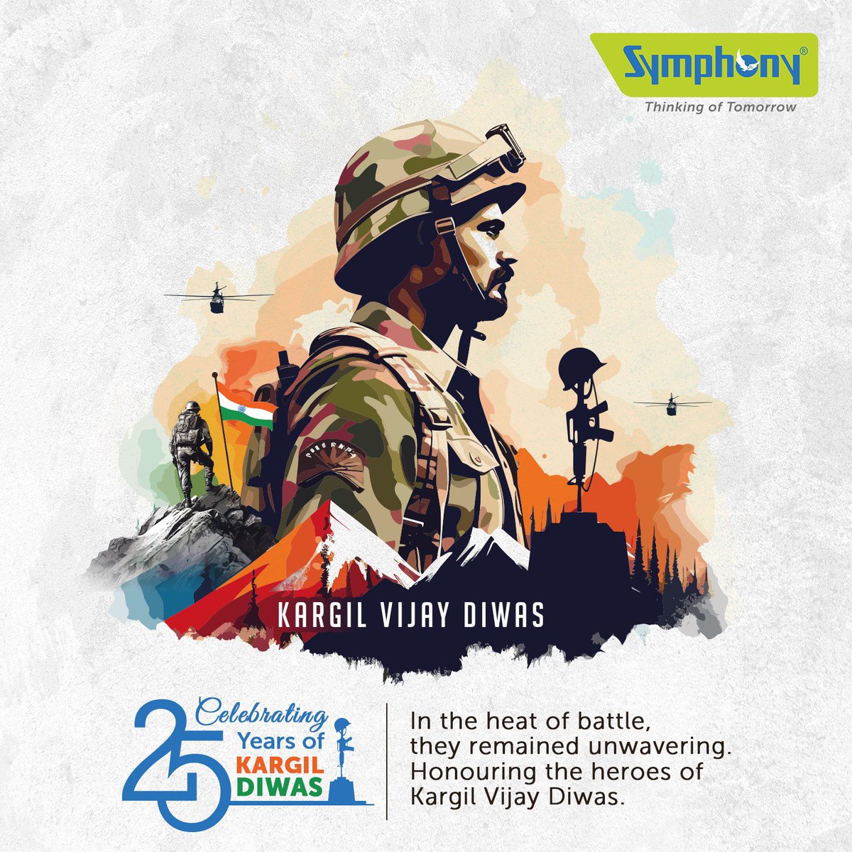 Let us remember and salute our Kargil heroes for their exceptional valor and sacrifice.

#Kargilvijaydiwas

#India #IndianArmy #Bharat #KargilWar #SymphonyCoolers #SymphonyLimited #AirCoolers #KalKiSoch