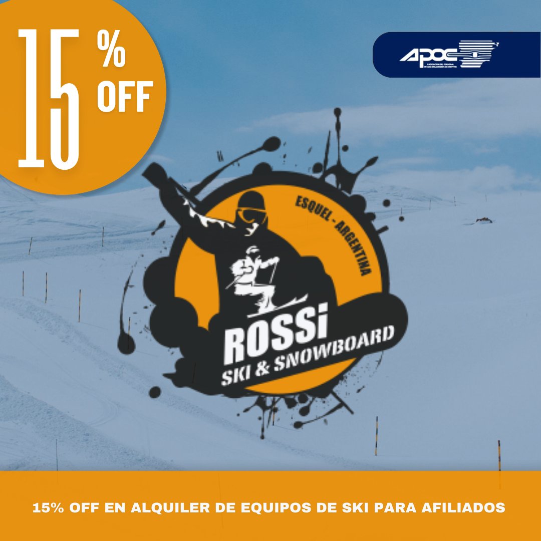 ApocChubut's tweet photo. 1️⃣5️⃣% de descuento con pago en efectivo, débito o crédito en 1 pago para grupo familiar en equipamiento e indumentaria en @rossiskilahoya https://t.co/wBZd7kdbvJ