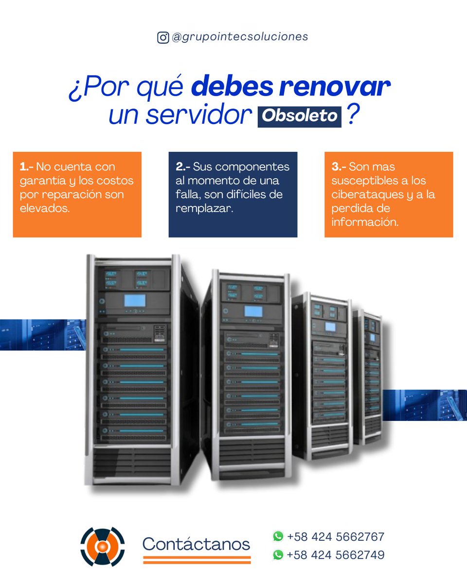 ➡️ Un servidor es pieza clave y fundamental en la infraestructura tecnológica de cualquier empresa. Es importante que tener en cuenta que los costos asociados para remplazar componentes o reparar daños en tu servidor, pueden ser mayor en comparación al adquirir un equipo nuevo.