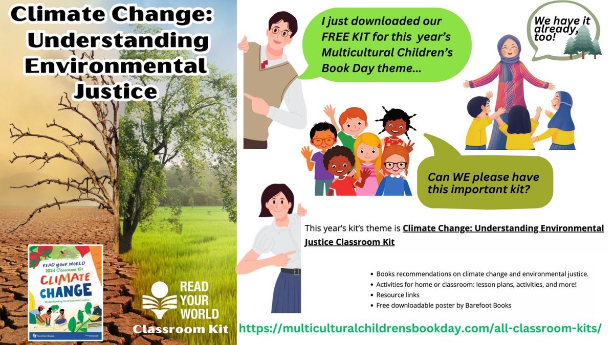AnnieLynn215's tweet image. #Teachers #Educators #Parents #Homeschooling Did you know the theme of this yr's Ed. Kit for #ReadYourWorld's @MCChildsBookDay is #Climate/#EnvironmentalJustice? The #kidlit celebration continues ALL YEAR w/this FANTASTIC, downloadable Guide linked below #EarthDay2024👇🏽
