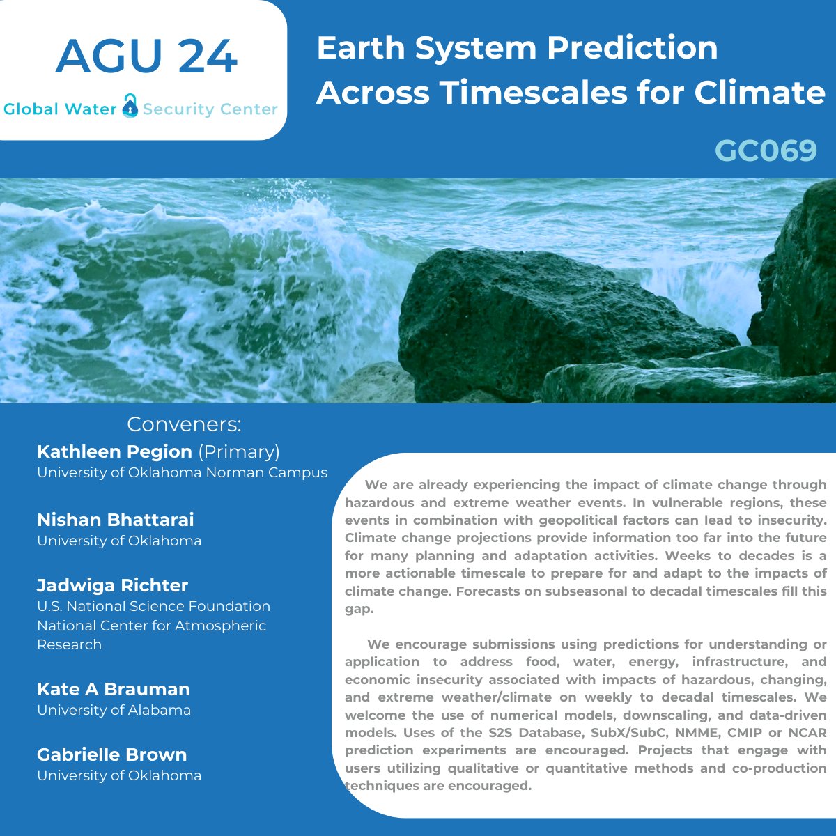 AGU 2024: Less than a week left. Please submit your food, water, energy, infrastructure, climate, and economic security to
agu.confex.com/agu/agu24/prel…