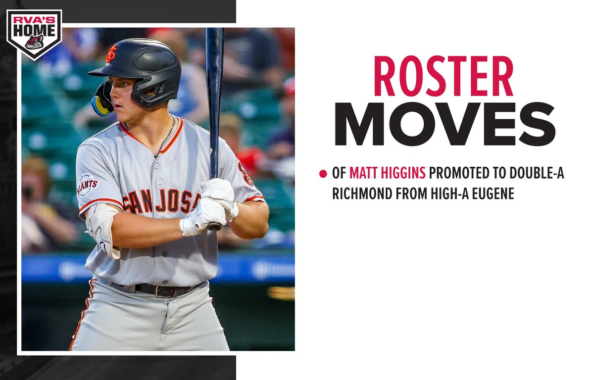 On Thursday, the #SFGiants made the following moves that impact the Richmond roster.

Welcome to RVA, Matt Higgins!