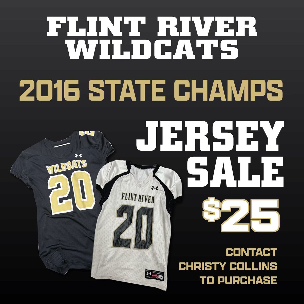 State Championship Jerseys 🐾

Next Friday 8/2 during our annual alumni game we’ll be selling the game worn jerseys from the 2016 State Championship team❕$25 a piece, this is a great addition if you were apart of that team OR just want to add to your FRA 🏈 fan cloth❕

#FRAmily