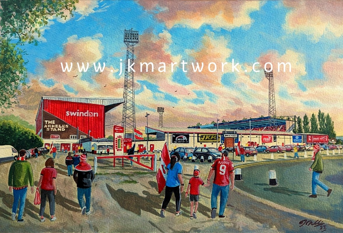 JKMartwork's tweet photo. hi @JanAageFjortoft painted this last year of #swindontown #countyground #stadiumartist #fjortofttop ,prints are available on my website @ https://t.co/lwlE5y0HcS just £15 a3 size RT's are appreciated https://t.co/tYFNlVo2rb
