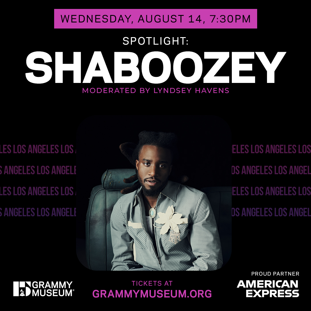 There's a party downtown at the #GRAMMYMuseum on Aug. 14! 🎉

Don't miss <a href="/ShaboozeysJeans/">Shaboozey</a>'s performance + Q&amp;A about his album 'Where I’ve Been, Isn’t Where I’m Going' with moderator <a href="/LyndseyAlana/">Lyndsey Havens</a>.

🎟️ #AmexPresale tickets available (#withAmex terms apply): grm.my/3WCIm9h