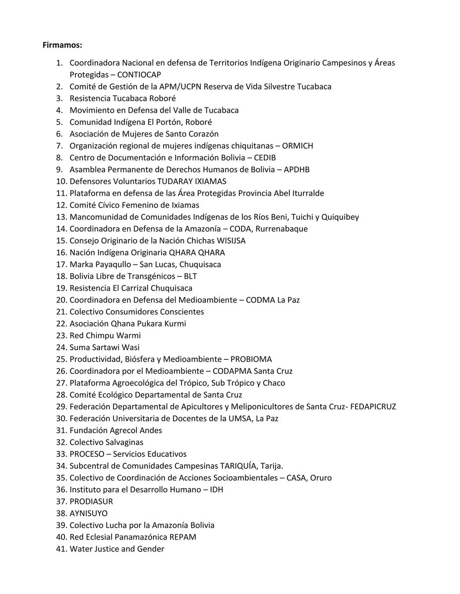 COMUNICADO URGENTE
¡Se ha iniciado nuevo ciclo de incendios en #Bolivia! <a href="/contiocap/">CONTIOCAP</a> junto con 41 organizaciones de sociedad civil demandamos la abrogación de leyes incendiarias y respeto al Plan de Uso de Suelos de Santa  Cruz. Exigimos actuación inmediata y eficaz de gobiernos.
