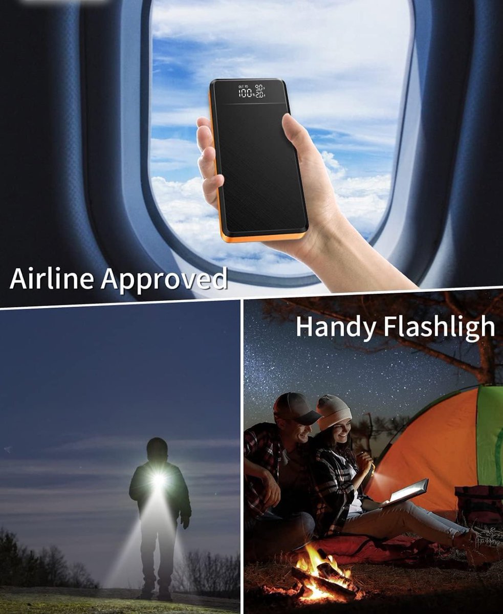 everythingplug0's tweet image. Suqorhm Portable Power Banks SP03
30,000mAh lithium battery capacity
3 output ports, 2 USB and 1 USB-C
3 input ports, USB-C, Micro, and Lightning
18W PD and QC 3.0 protocol support
LED digital display with status indicator