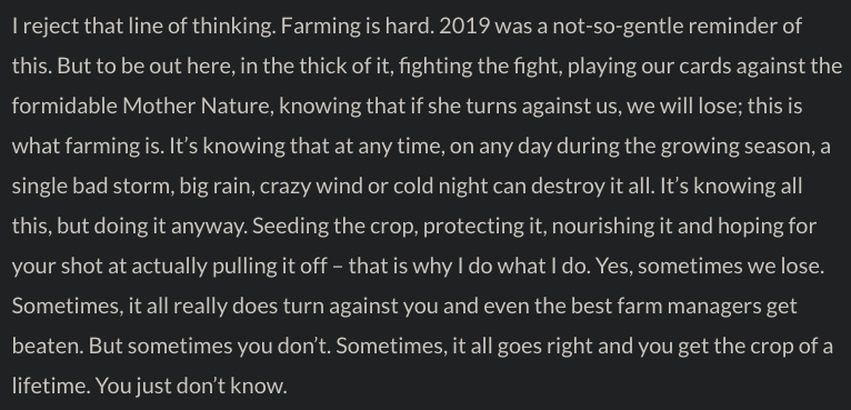 shawninvests's tweet photo. Farming is hard🧑‍🌾

But to be out there, clicking buttons, interacting with unaudited contracts, knowing you may spend more than what you get. This is what farming is. 

It is knowing at any time, on any day, a big red candle, an exploit or just a greedy team can destroy it all. It's knowing all this, but doing it anyway.

Sometimes you lose. The market turns against you and you get dust!

But sometimes you don't. Sometimes, it all goes right and you get the drop of a lifetime

You just don't know...

(inspired by an OG farmer👇)