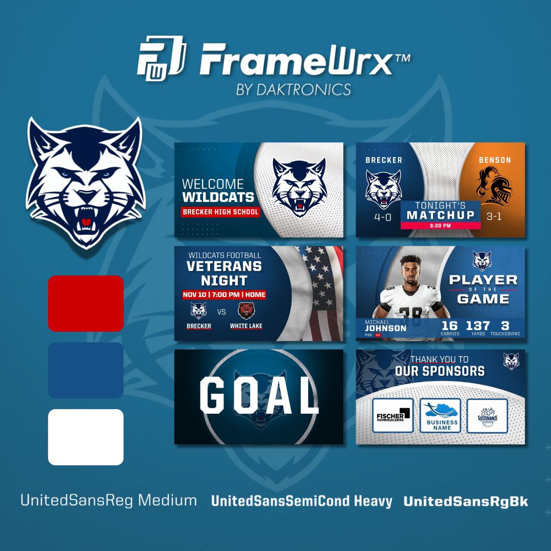 Customize #FrameWrx templates and game-day packages to bring a new consistent and exciting look to this upcoming football season. #DakSchools #GameDay