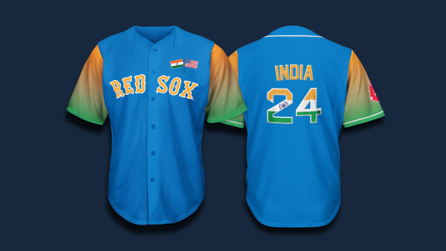 Post_Dogg's tweet image. Take me out to the ball game and buy me some naan and @rupeebeer ! Cricket meets Baseball! Excited to be going for #RedSoxIndia2024. Check out this sweet jersey! @PromoShareIL #ad @RedSox