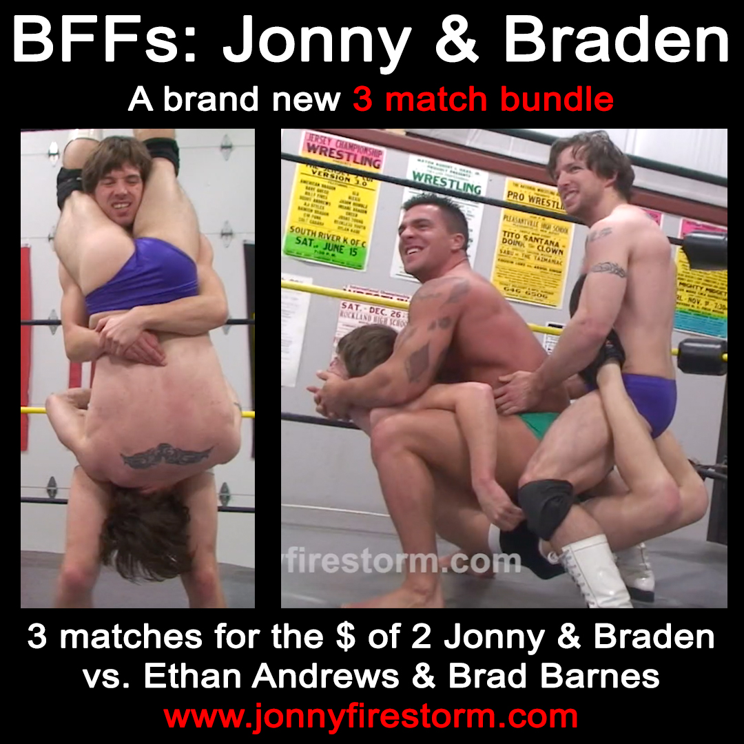 JonnyFirestorm's tweet photo. BFFs: Jonny &amp; Braden is a new 3 match bundle w/ Jonny Firestorm, Braden Charron, Ethan Andrews &amp; Brad Barnes!
https://t.co/6refjkoHbr
#gaywrestling #musclewrestling #gayvideo #customvideos #wrestlingfetish #tombstonepiledriver #doubleteam #wedgie #submission #speedowrestling https://t.co/sNSTOOiPEf