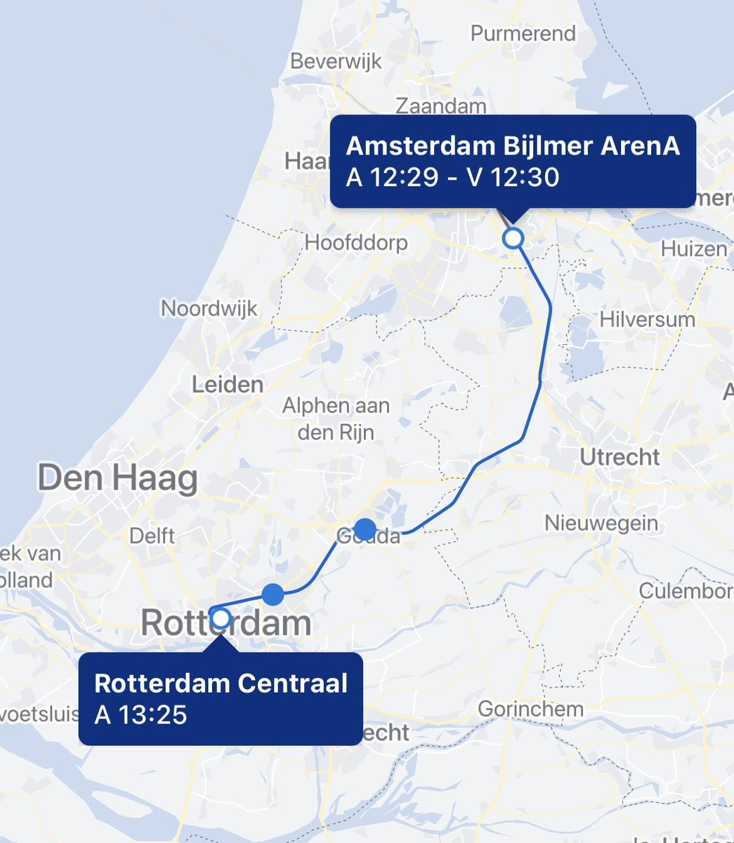 Tijd voor een snelle en betrouwbare IC over Gouda. Door beperkt te stoppen kan dat in slechts 10 minuten extra dan over de langzame HSL en krijgen Amstel en Bijlmer een rechtstreekse IC verbinding met Rotterdam.