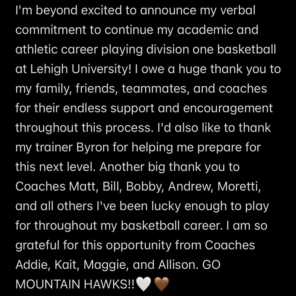 Ellie Mjaanes (@ellie_mjaanes) on Twitter photo COMMITTED!!! 🤎🤍
<a href="/LehighWBB/">Lehigh Women's Basketball</a> <a href="/M14Hoops_Girls/">Team M-XIV Girls</a> <a href="/CaryGroveGBB/">CG Girls Basketball</a> COMMITTED!!! 🤎🤍
<a href="/LehighWBB/">Lehigh Women's Basketball</a> <a href="/M14Hoops_Girls/">Team M-XIV Girls</a> <a href="/CaryGroveGBB/">CG Girls Basketball</a>