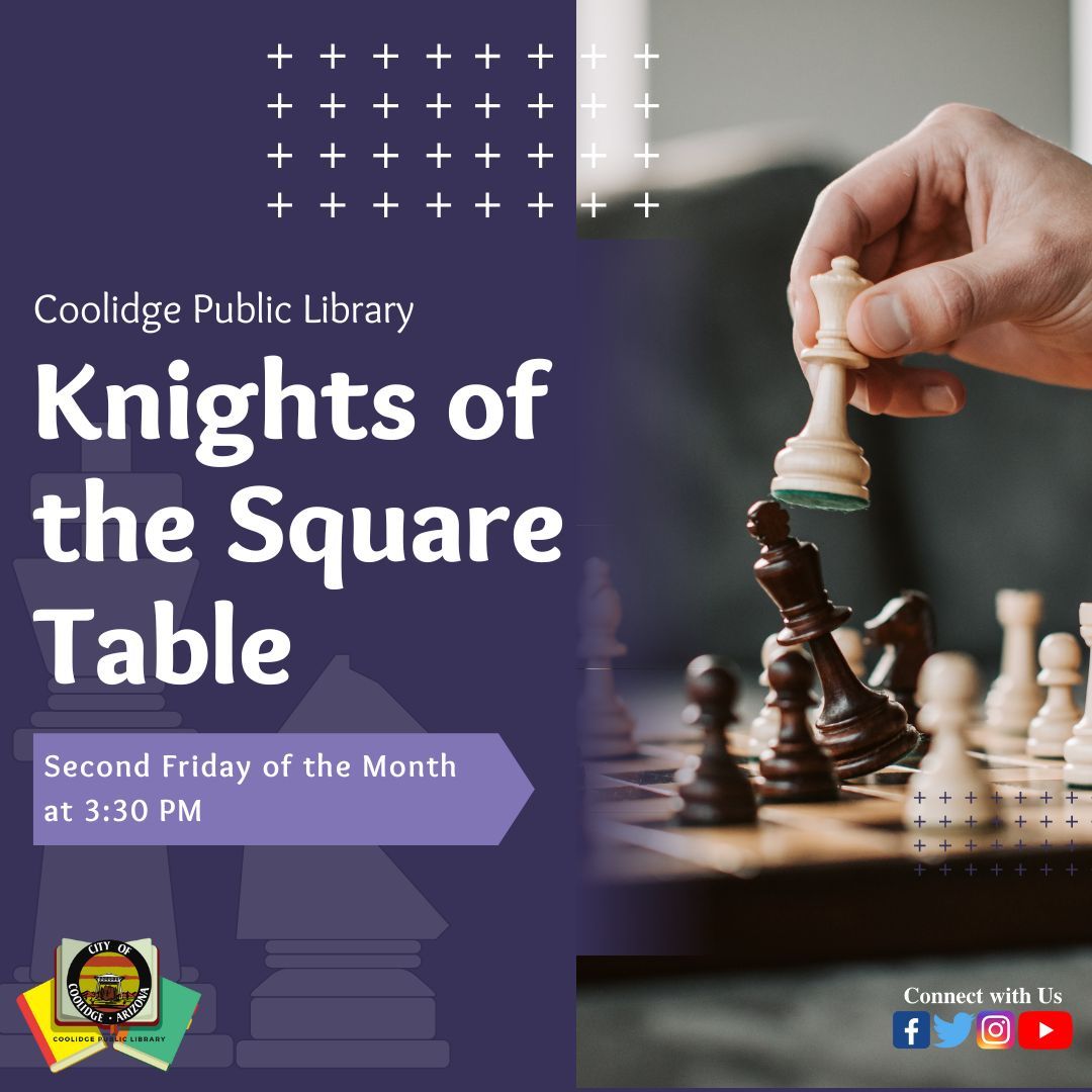 The Knights of the Square Table is your kingdom for chess adventures. Whether you're a newbie or a chess whiz, our club is open to all. Join us for games, strategies, and camaraderie. All ages and skill levels are invited!