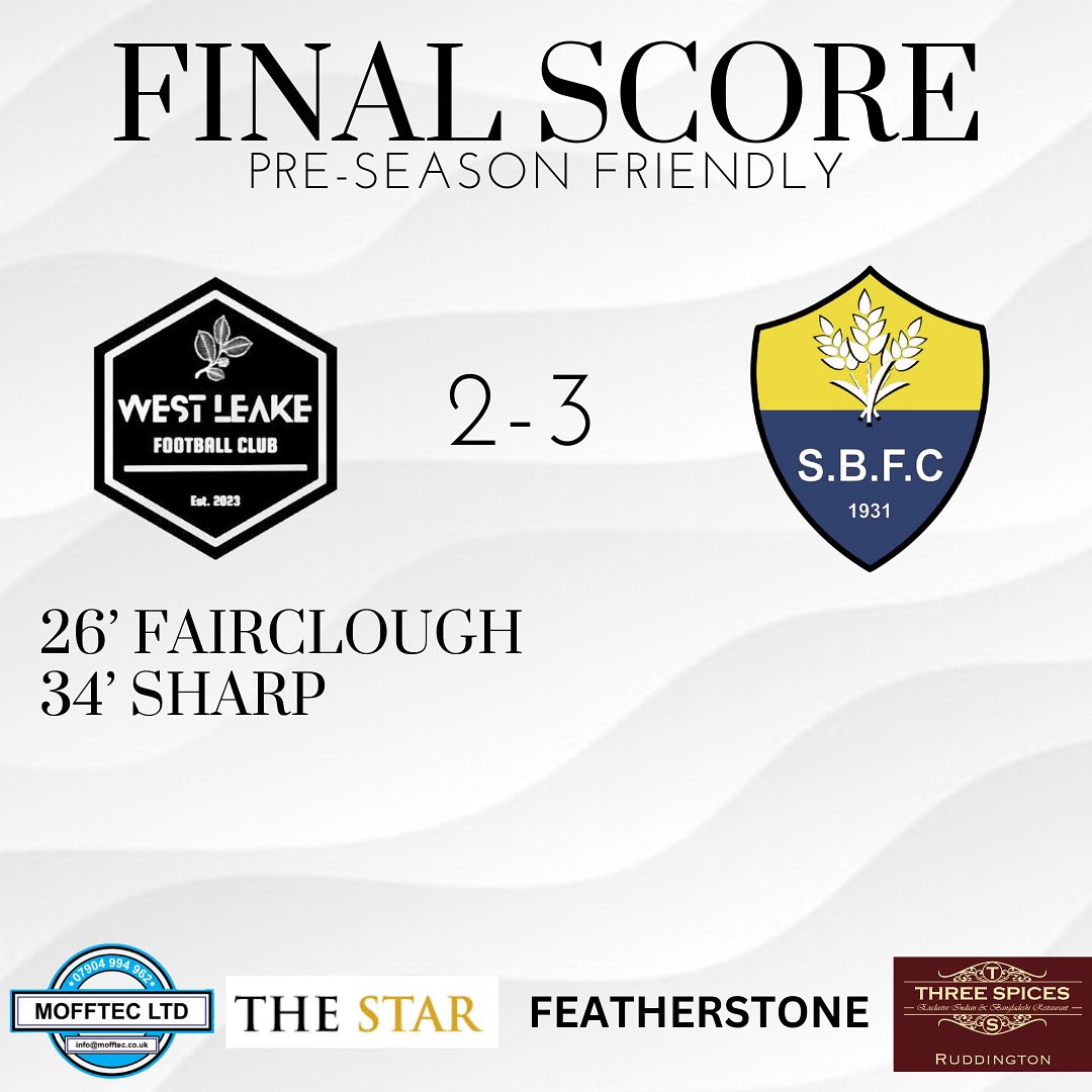 westleakefc's tweet photo. Defeat to a very strong Saturday side https://t.co/AH17PPIQq4