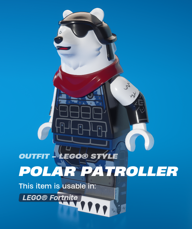 HakuWuffamute's tweet photo. Heads up POLAR PATROLLER is in the store now after more than a year of absence. AND finally has a Lego Fortnite model as well. 📣🐻❄️🐻❄️🐻❄️
#POLARPATROLLER #FORTNITESTORE https://t.co/WKclQoPfXk