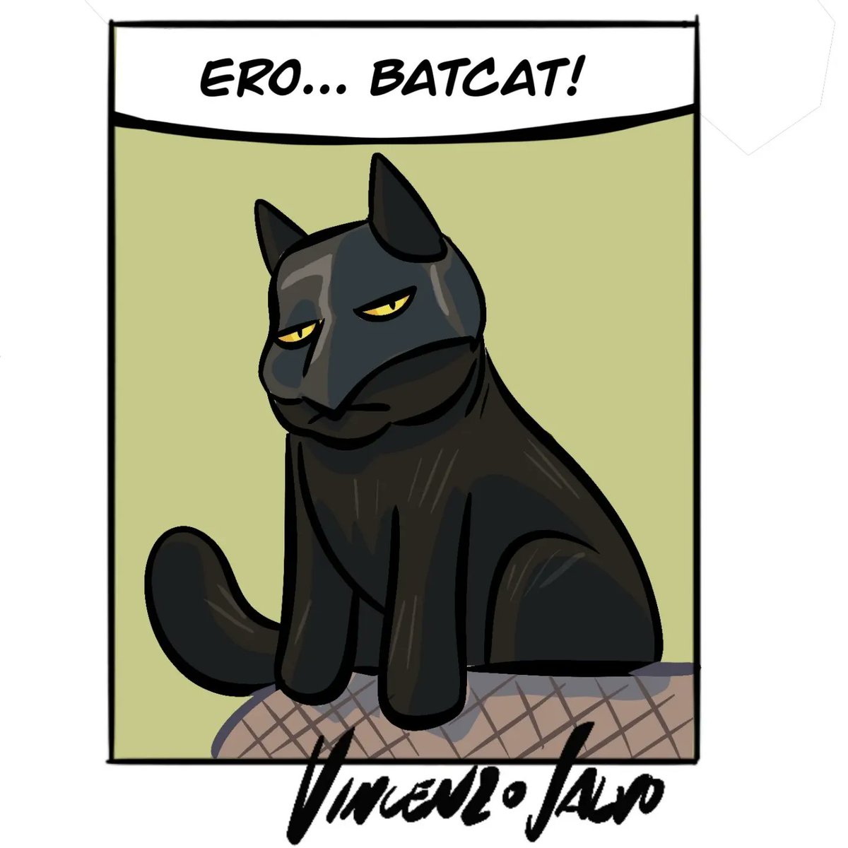 ZenZeroV's tweet image. #cat #batman #comicstrip