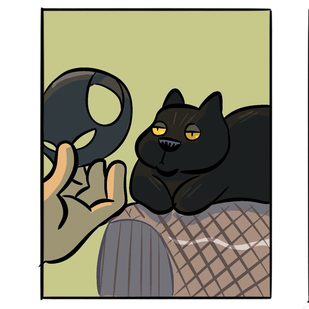 ZenZeroV's tweet image. #cat #batman #comicstrip