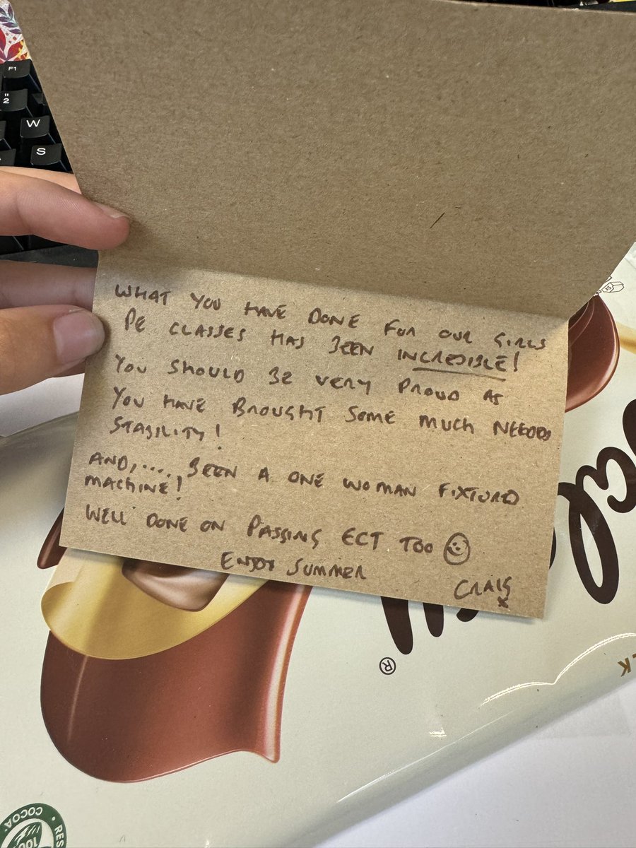 In this job it really is the little things that have the most meaning, this card from our HoD made my morning today. Schools out for summer 🤩☀️