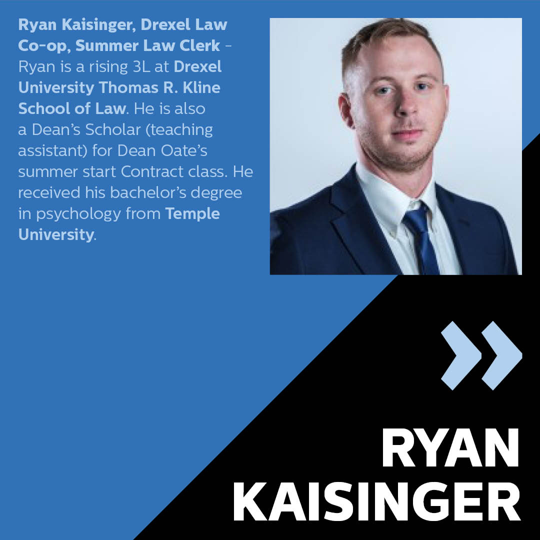 Klehr_Harrison's tweet image. Happy #NationalInternDay! We have 2 law students taking part in our 2024 #Fellowship Program, Jonathan Dodo (@RutgersLaw) &amp;amp; Ryan Steele (@TempleLaw). We're also thankful for contributions from @DrexelKlineLaw co-op Ryan Kaisinger and intern Izabella Toscano (@colgateuniv).