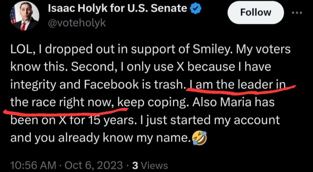 culps_a's tweet photo. @GarvenJay @voteholyk @PattyMurray But @voteholyk already won the senate seat way back in October 2023. https://t.co/FcLBd57LSs