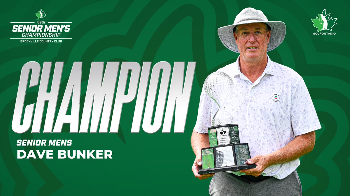 TheGolfOntario's tweet image. Dave Bunker of @chc1922 wins the 89th Ontario Senior Men's Championship 🏆

Bunker shot a 70 in the final round for a total of 209-par. ⛳

Read more ➡️ gao.ca/articles/dave-…