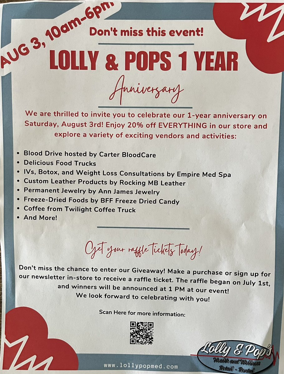 Come out and join us on Aug 3rd. We will be serving hotdogs for our fundraiser during their 1 year anniversary event. Spread the word.<a href="/LollyPopMed/">Lolly & Pop's Medical Supply and Rentals</a> <a href="/CaddoClub/">Caddo Mills Athletic Booster Club</a> <a href="/FoxUnleash/">Caddo Mills Fox Athletics</a> <a href="/KodiCrane/">Kodi Crane</a> <a href="/CMLadyFoxes/">CMLadyFoxesAthletics</a>