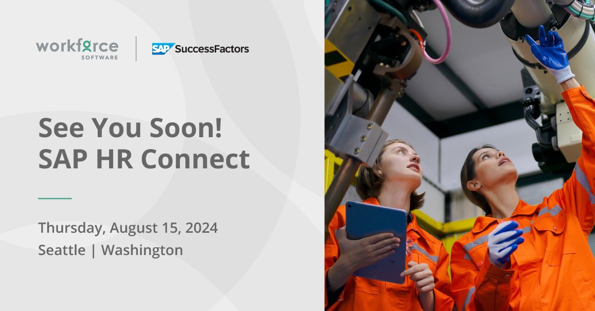 WorkForceSW's tweet photo. We're looking forward to @SAP HR Connect Seattle on August 15th with our partner @SuccessFactors! We hope to see you there as we outline the future of HCM and share strategies to navigate the swift evolution of work. https://t.co/c4kbxq9pg1 #HRConnect #SAPPartners #MakingWorkEasy https://t.co/87XhWurr1k