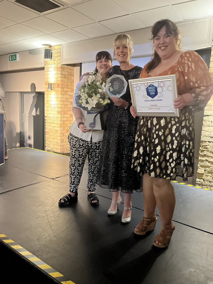 The lovely team at Caldero Lounge <a href="/theLOUNGERS/">The Lounges</a> - worthy winners of our Social Media Award #DN21Awards #lovetolounge