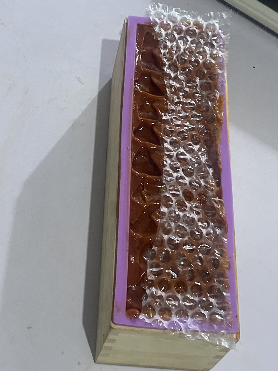 YourCosmetist's tweet photo. Tried my hand at cold process soap for the first time today.

This is Tumeric, Sandalwood and Honey in Olive Oil, Coconut Oil, Sunflower Oil and Shea butter.

Let’s give it 24 hours to harden and see what we have, yes? ☺️ https://t.co/ytwXchIhBU