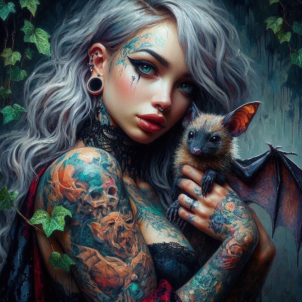 AmsterdaManAI's tweet photo. Embracing the mystic and gothic with my furry lil bat companion 🦇🖤 Honored to be a winner in the CGSociety contest and be inspired by the incredible art of Magali Villeneuve, Artgerm, and more. #FantasyArt #GothicBeauty #CuteBat
#Prompt 𝗦𝗵𝗮𝗿𝗲 🤜🤛🏼 ☞ 𝗔𝗟𝗧. https://t.co/NcrrOzvHoF