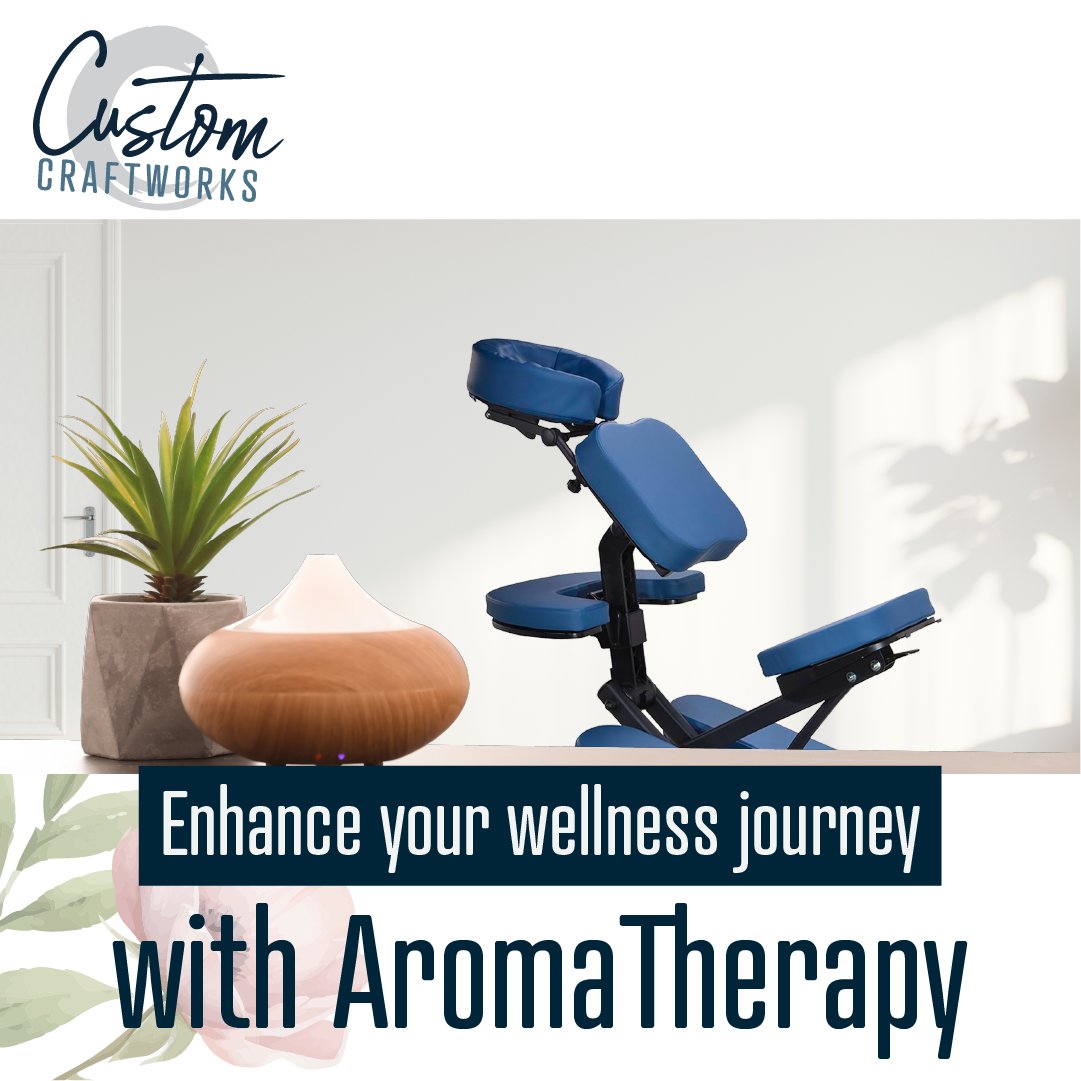 CustomCraftwork's tweet image. 🌿 Set the mood anywhere with our aromatherapy diffusers! Perfect for massage rooms or mobile sessions. Pair with our Cadence Portable Massage Chair for peak relaxation. 💆‍♀️💺 Learn more: hubs.ly/Q02Htdmv0 #Aromatherapy #MassageTherapy #PortableComfort #CustomCraftworks