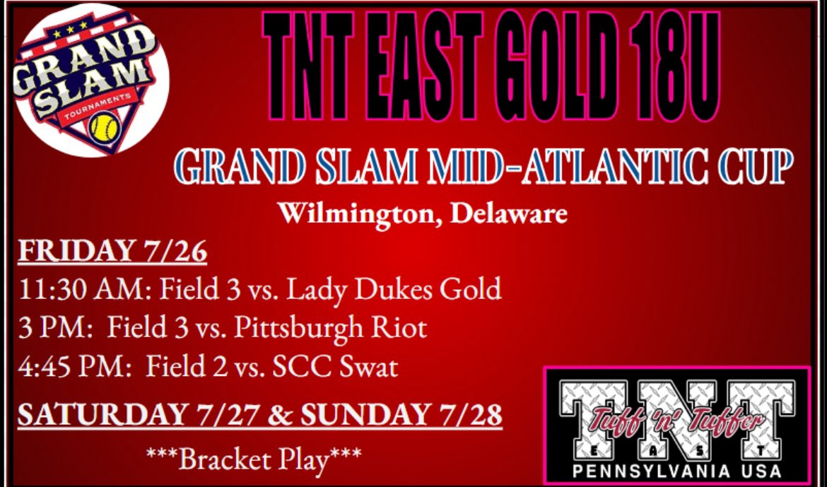 JillianMctamney's tweet photo. Last Showcase of the summer will be in Wilmington, DE‼️ Here’s the schedule! Right now we only know our friday schedule because Saturday and Sunday we play bracket play. https://t.co/VCyIcnfJtL
