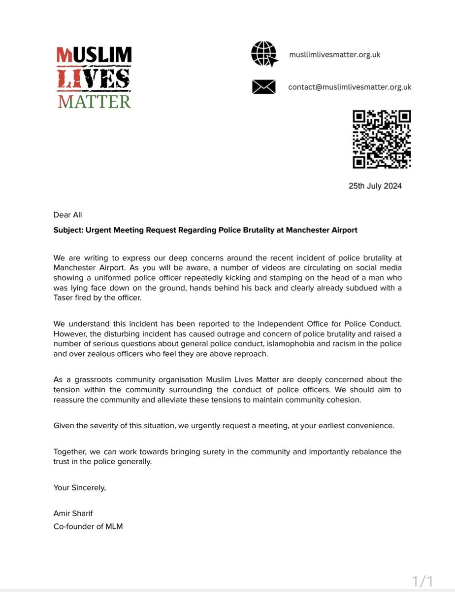 Muslim Lives matter (@muslimlives1187) on Twitter photo Today we have sent a letter to Nottinghamshire Police & Crime Commissioner, <a href="/gary_godden/">Gary Godden</a>, the EM Mayor <a href="/ClaireWard4EM/">Claire Ward</a> and to Chief Constable <a href="/meynell_kate/">kate meynell</a> requesting for an urgent meeting in light of the Manchester Aiport incident.
<a href="/AzeemNottm/">Azeem Hanif</a> <a href="/mendcommunity/">MEND Community</a> <a href="/nottspolice/">Nottinghamshire Police</a> Today we have sent a letter to Nottinghamshire Police & Crime Commissioner, <a href="/gary_godden/">Gary Godden</a>, the EM Mayor <a href="/ClaireWard4EM/">Claire Ward</a> and to Chief Constable <a href="/meynell_kate/">kate meynell</a> requesting for an urgent meeting in light of the Manchester Aiport incident.
<a href="/AzeemNottm/">Azeem Hanif</a> <a href="/mendcommunity/">MEND Community</a> <a href="/nottspolice/">Nottinghamshire Police</a>