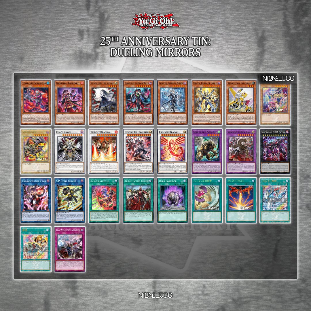 Les rarets de l'dition 25th Anniversary Tin Dueling Mirrors [MP24], pour  une sortie prvue le 19 Septembre 2024 ! Source yugioh-card # #yugioh  # #tcg #yugiohcards #tinbox2024 #duelingmirrors #masterduel