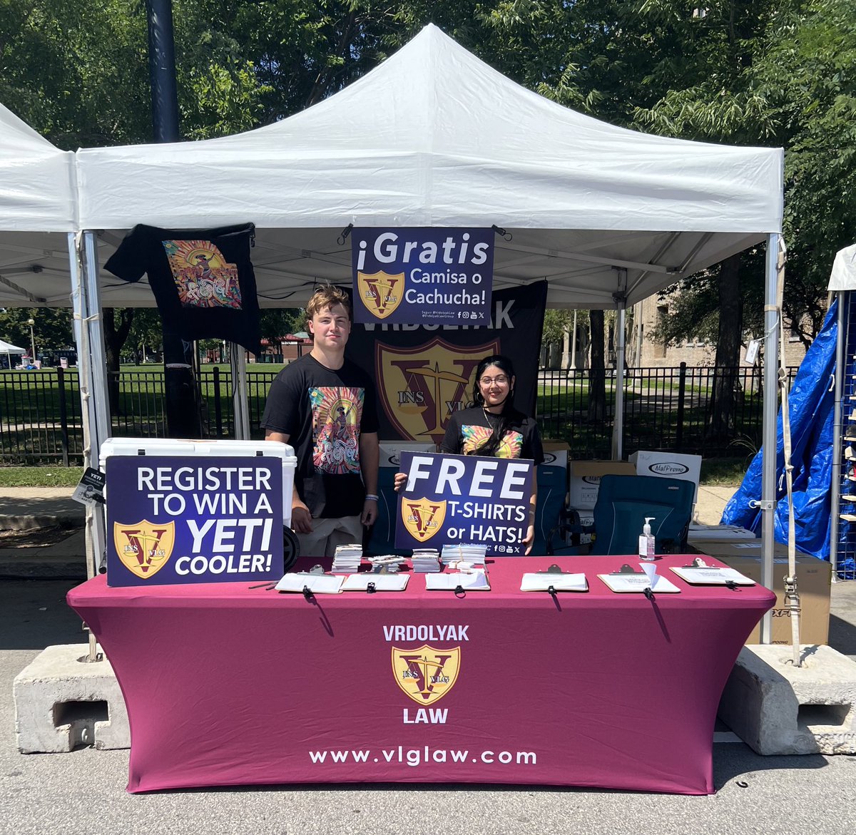 It’s the first day of @fiestadelsolchicago ! Free t-shirts and a chance to win a Yeti cooler just by stopping at the Vrdolyak Law tent! See you there! #fiesta #fiestadelsol #pilsen #festival #chicago