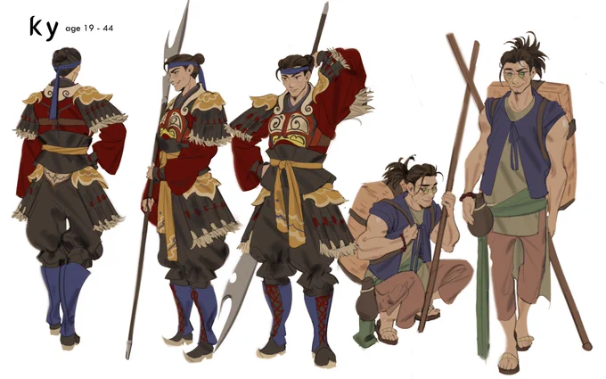 another chara from my original viet fantasy story! ky originally served as second-in-command to anh in the army and was thought to have perished in battle. he reappears two decades later as a self-described "medicine man of no renown" 