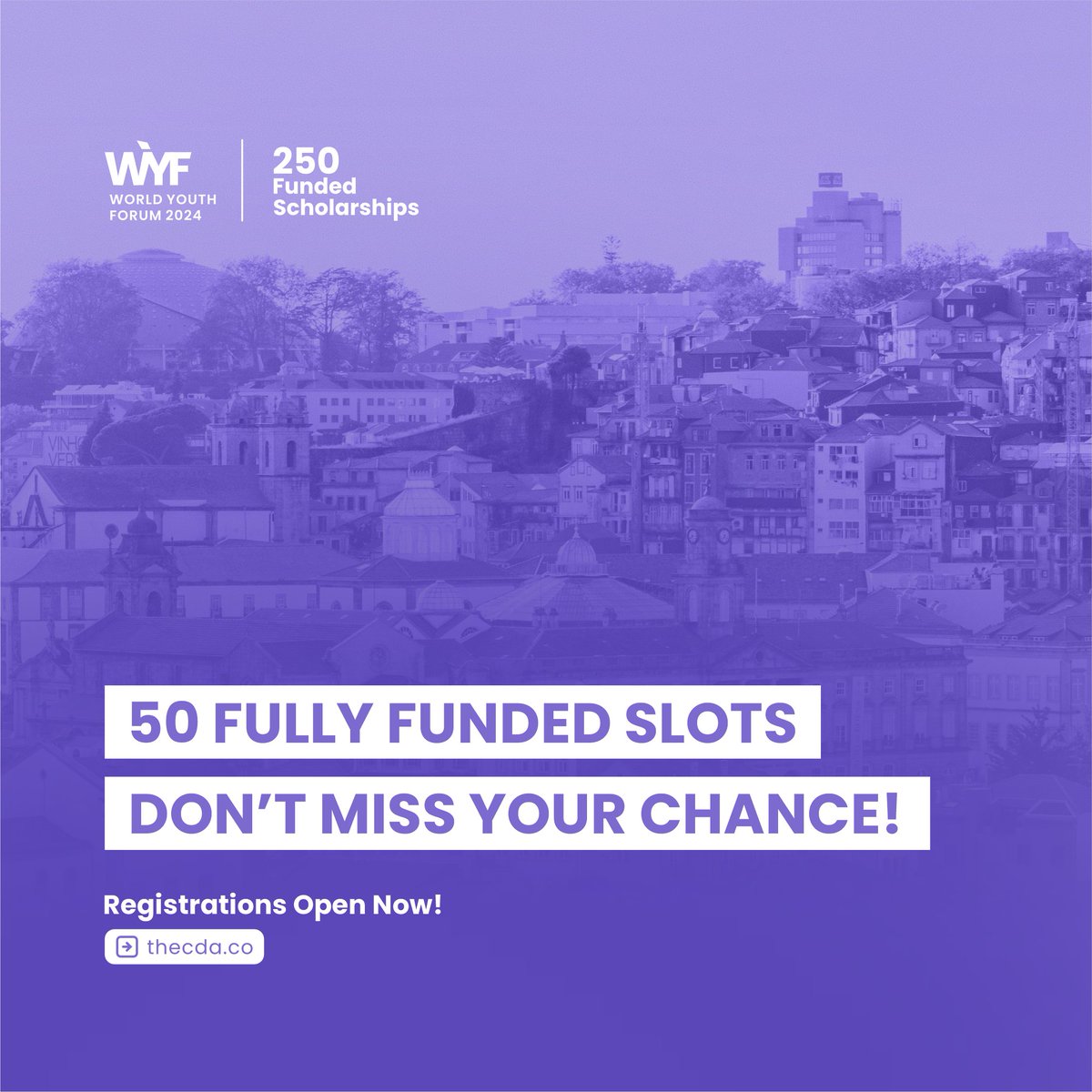 thecdaco's tweet photo. 🌟 Don’t miss out! 

Register now for the World Youth Forum 2024 in Portugal. 

Limited seats available for an unforgettable experience! 

#worldyouthforum #wyf24 #worldyouthforum2024 https://t.co/TQ4rGw0kQj