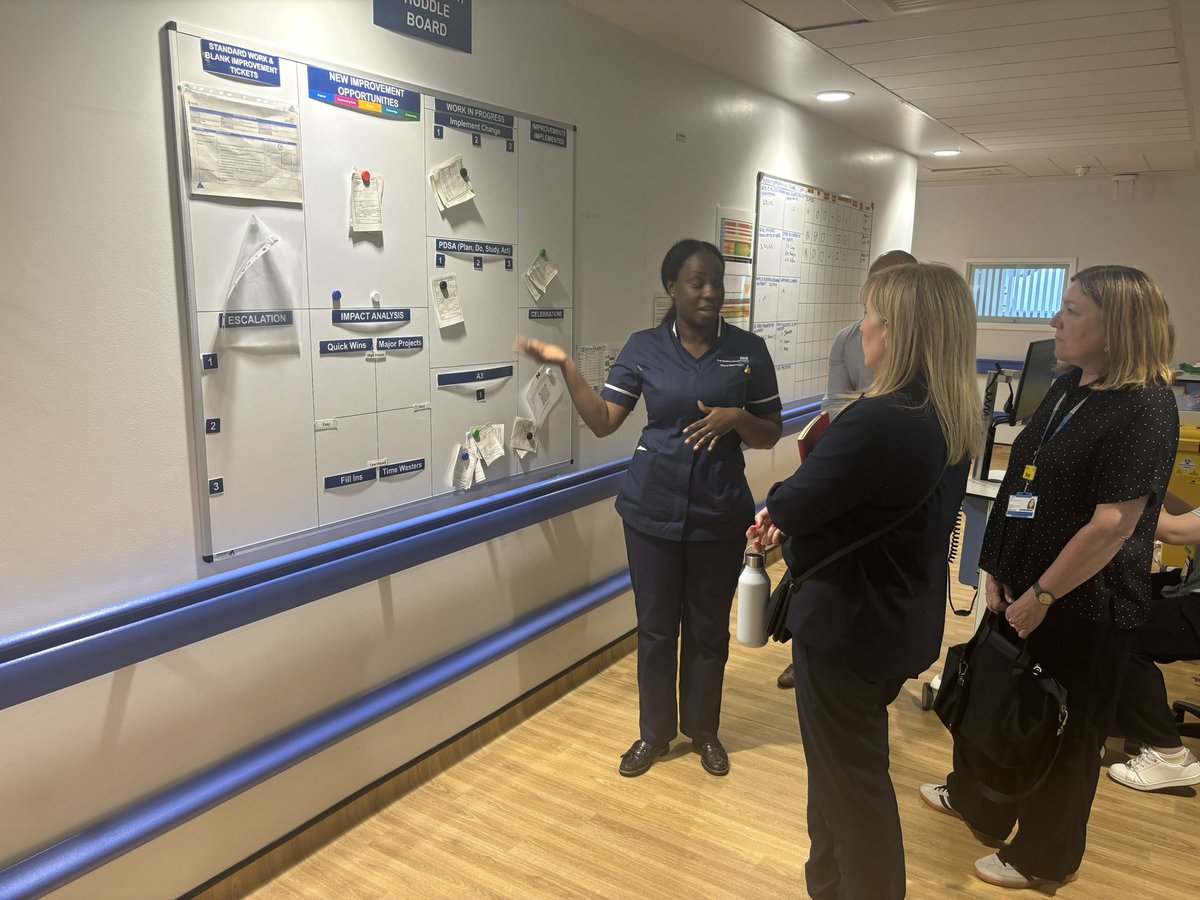 HillMitch2022's tweet photo. A fabulous day sharing our Patient First management system with inspiring colleagues @JenLeonard6 and Sara Davenport from @NHSBartsHealth! #ExecHuddle #Gemba #EDDailyHuddle #WardStandardWork #PatientFlow #TheatreKaizen #Kamishibai #UECProgrammeHuddle 

@NM_Improvement @NM_Frailty @NorthMidNHS