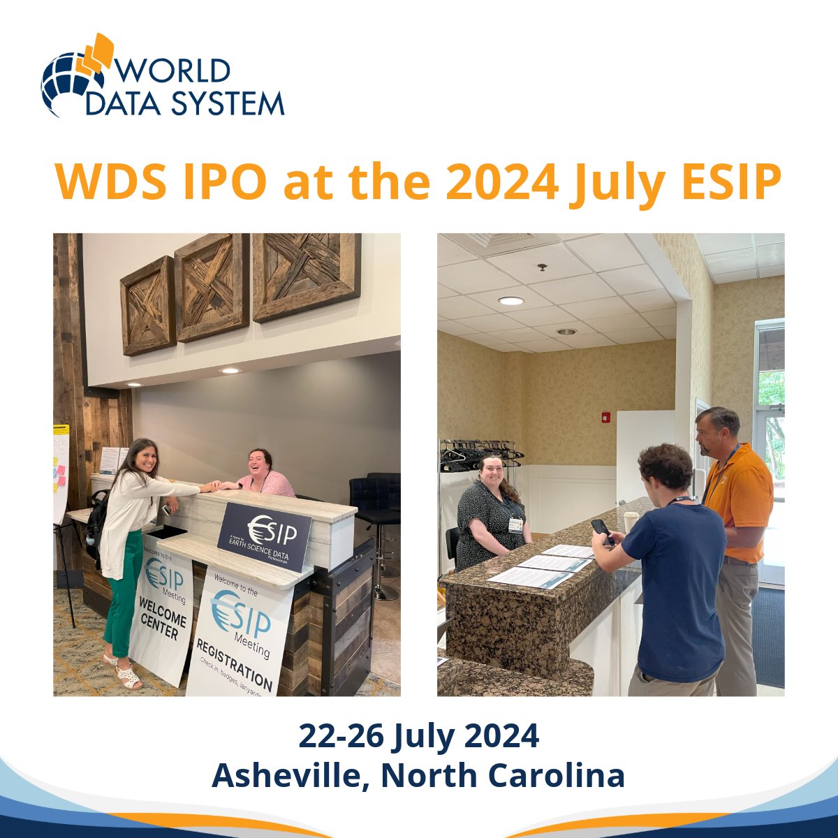 ISC_WDS's tweet image. WDS would like to give a warm thank you to our Administrative Assistant, Katherine Read. She was the smile behind the help desk at the 2024 July ESIP meeting. Katherine approached each day with a smile and helping hand. Keep up the amazing work!

#EarthScienceData