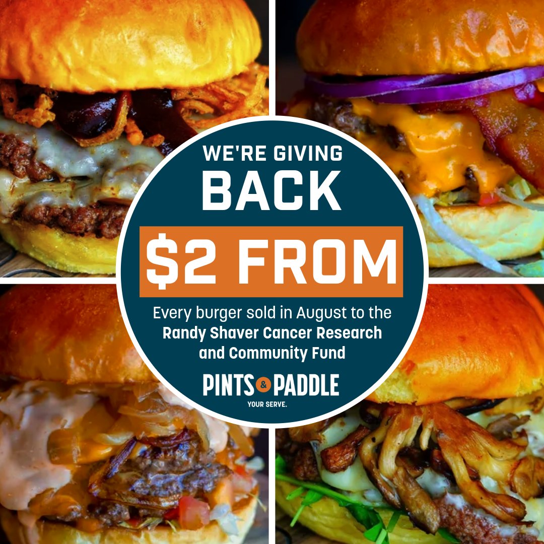 Randy Shaver Fund (@rscrcf) on Twitter photo Looking for a way to support Minnesota's Cancer Community? Love Burgers? Here's a secret...The Burgers <a href="/pintsandpaddle/">Pints & Paddle</a> are absolutely amazing...PLUS NOW through end of AUGUST-$2 from every burger sold will benefit The Randy Shaver Cancer Research and Community Fund!
<a href="/rshaver11/">Randy Shaver</a> Looking for a way to support Minnesota's Cancer Community? Love Burgers? Here's a secret...The Burgers <a href="/pintsandpaddle/">Pints & Paddle</a> are absolutely amazing...PLUS NOW through end of AUGUST-$2 from every burger sold will benefit The Randy Shaver Cancer Research and Community Fund!
<a href="/rshaver11/">Randy Shaver</a>