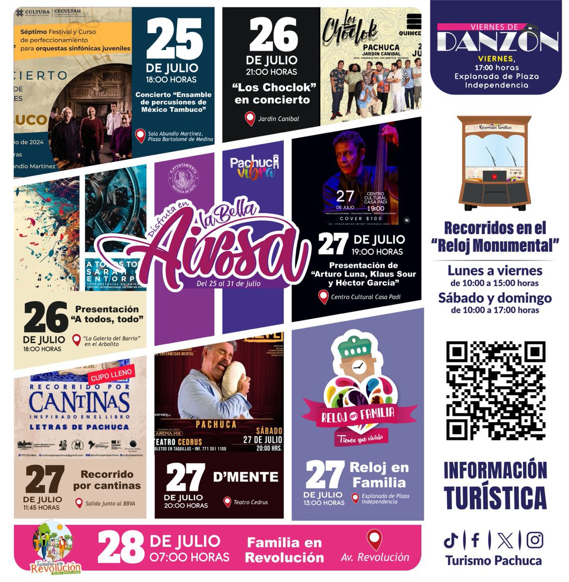 ¿Aún no sabes qué hacer? 
No te preocupes en la capital siempre hay actividades en la #CarteleraDelaBellaAirosa Pachuca te espera 🌆 😎. 
Asiste con tu familia y amig@s 👨👩👦👦.
¡No te lo puedes perder solo en Pachuca, la Bella Airosa 🌬️! 😝
#PachucaVibra 
<a href="/sergiobanosr/">Sergio Baños Rubio</a>