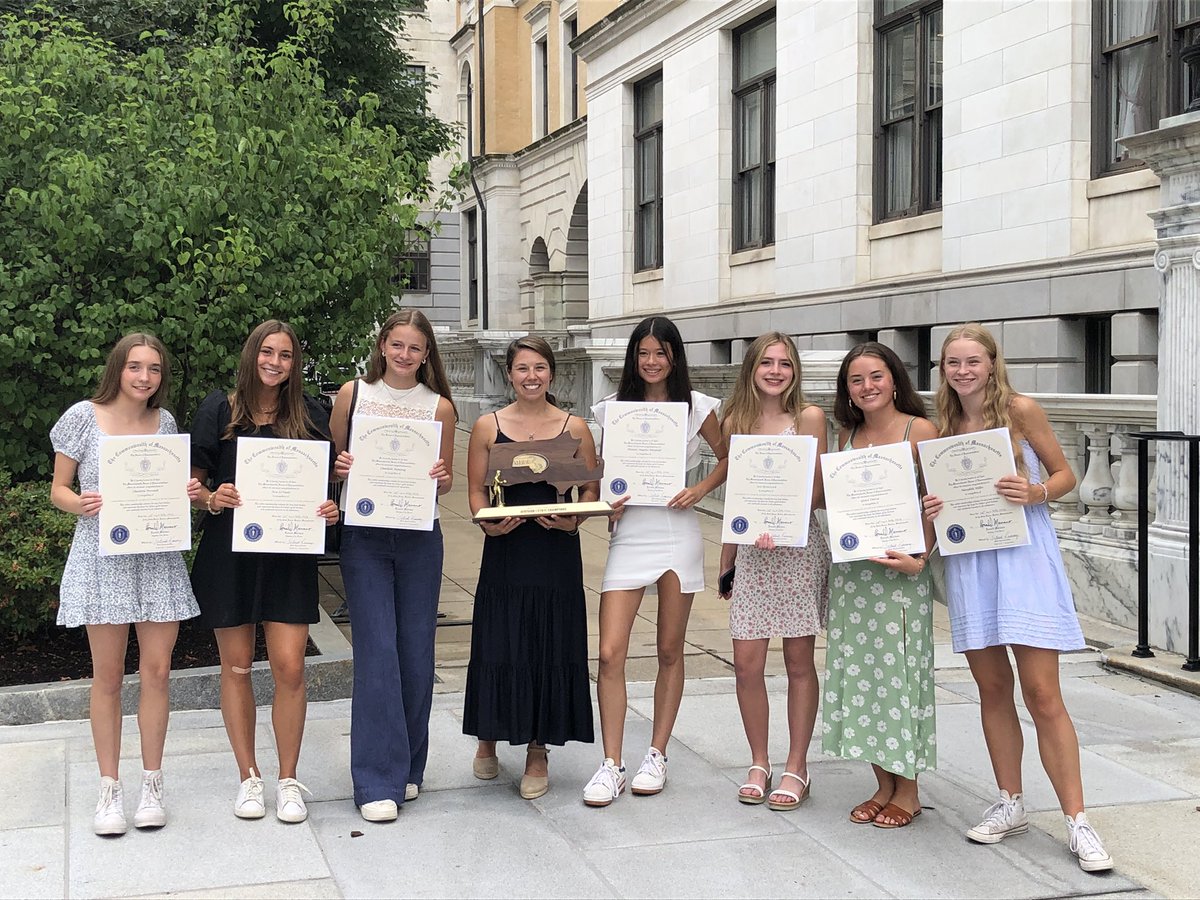 GORAMSathletics's tweet photo. Thank you to Sen. O’Connor and Rep. Kearney for honoring the 2021 Girls XC Team on their State Championship today at the State House. https://t.co/UBQqcT0Gbg