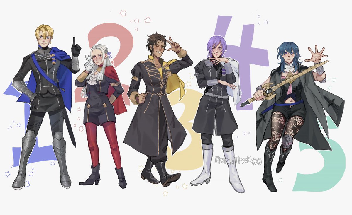 1, 2, 3, 4, 5! Happy 5th anniversary Fire Emblem Three Houses!
#FE風花雪月5周年 #5YearsFE3H