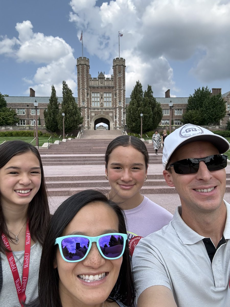 CarnegieRhinos's tweet photo. While visiting St. Louis for his parents’ 50th wedding anniversary, Mr. Lowe’s family stopping by @WUSTL, alma mater for Mr. Lowe &amp; his wife).

He made a special stop at the Physics building where he learned much of the content he is now teaching at CVHS!

@TeamHISD @HoustonISD https://t.co/yEMlHJ0v5d