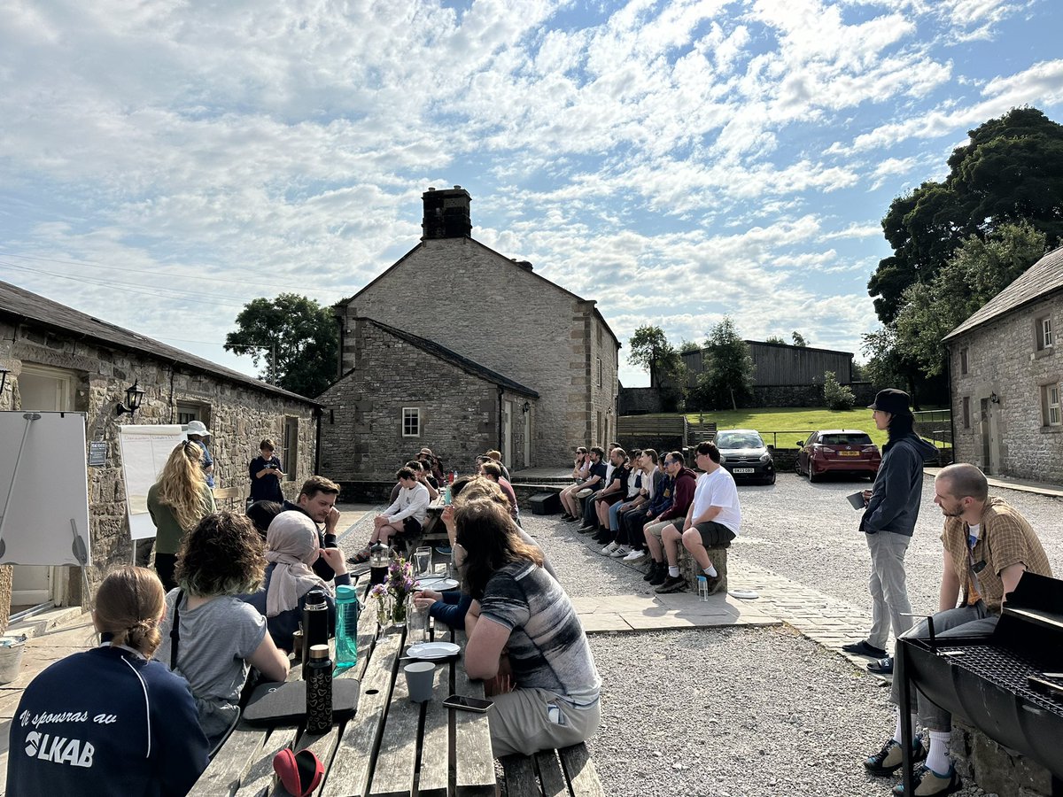 GreyGroupCam's tweet photo. Day2 of Grey group retreat: starting with a yoga session, followed by set of another science discussions and speed dating (in 2nd pic Clare and Bilge), a hike and at the end dinner in the pub! https://t.co/iMAHtZ6PZu