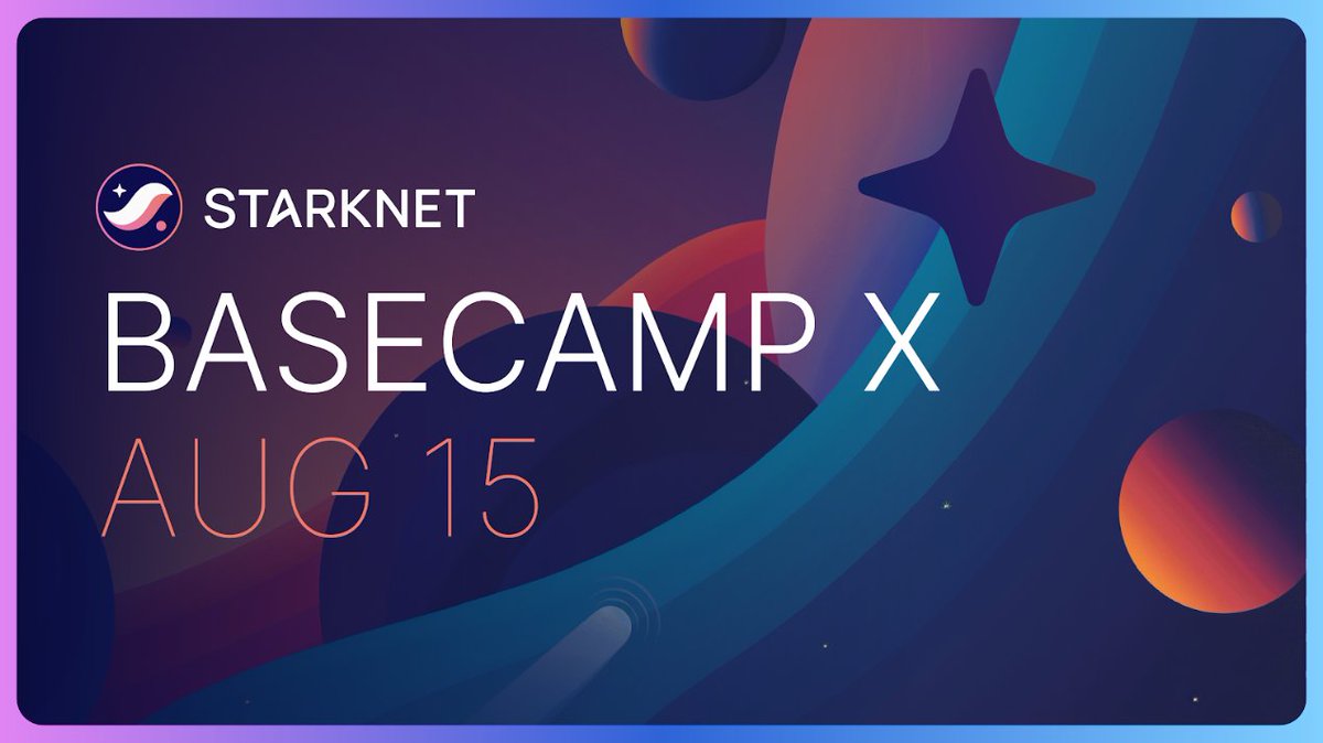 SanbkaP's tweet photo. 1/7 ๐ Are you ready to be part of the future of Web3? Basecamp X from @StarknetFndn is your ticket to the world of #Starknet! 5 weeks of intensive training starting August 15. #BasecampX https://t.co/gHBXkfkVrA