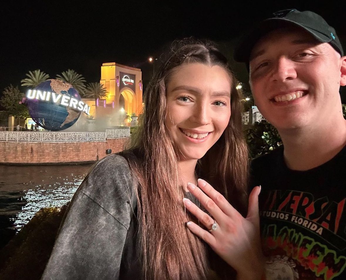 DougieDancing's tweet photo. When you get engaged in the same spot that you took your very 1st picture together…then a year later you’re taking your last Globe pictures before welcoming your first baby😊. @UniversalORL has always been a special place for us. I can’t wait until baby boy is old enough to go🥹 https://t.co/N7BXGvmLe1