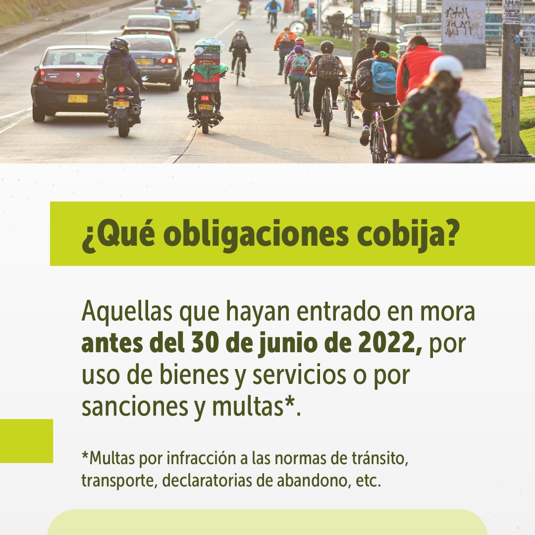 Secmovilidadbog's tweet photo. 🧐Si tienes deudas por comparendos con la Secretaría de Movilidad, es momento de ponerte al día con Bogotá.

Ahorra el 80% de los intereses de tus multas realizando el pago del 100% del capital y 20% de los intereses.

📅Aplica para multas que hayan entrado en mora antes del 30 de junio de 2022. 

Toda la información la encuentras aquí: 👉https://t.co/uFKsUC37cE